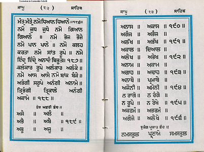 Textseiten in Gurmukhi-Schrift Textseiten in Gurmukhi-Schrift
