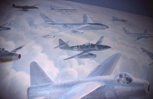 Wandmalerei Düsenflugzeug Wandmalerei Düsenflugzeug